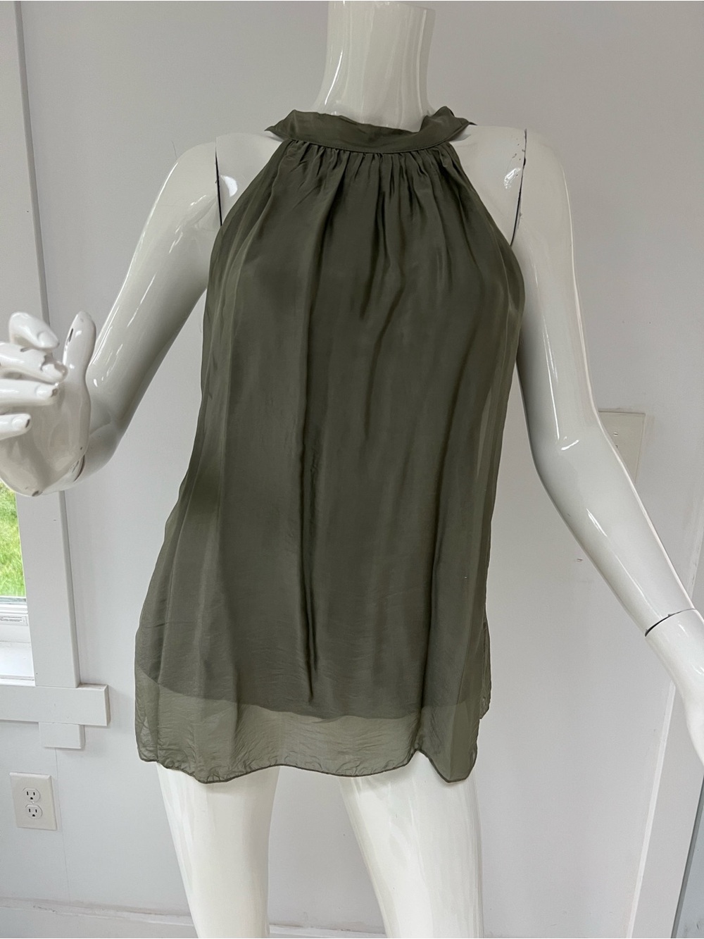 Silk blend Made in Italy Sleeveless  babydoll dress Top blouse